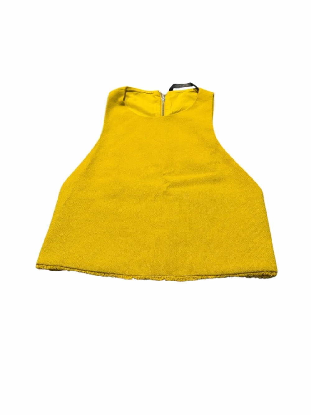 ZARA textured crop top in mustard color